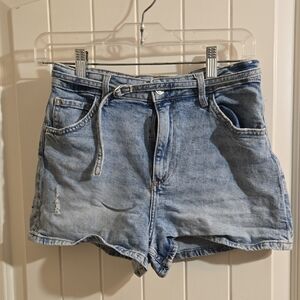 H&M Casual Light Blue Jean Shorts for Youth Girl With Belt